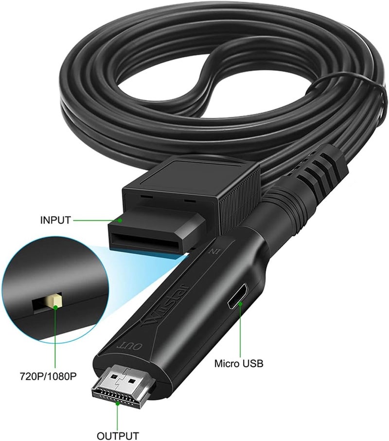 HDSUNWSTD Wii to HDMI 1M(3.2FT) Cable Converter,1080P/ 720P Wii HDMI Adapter Output Video Audio Wii HDMI Converter Supports All Wii Display Modes, NTSC .Compatible with Wii, Wii U, HDTV - Image 2